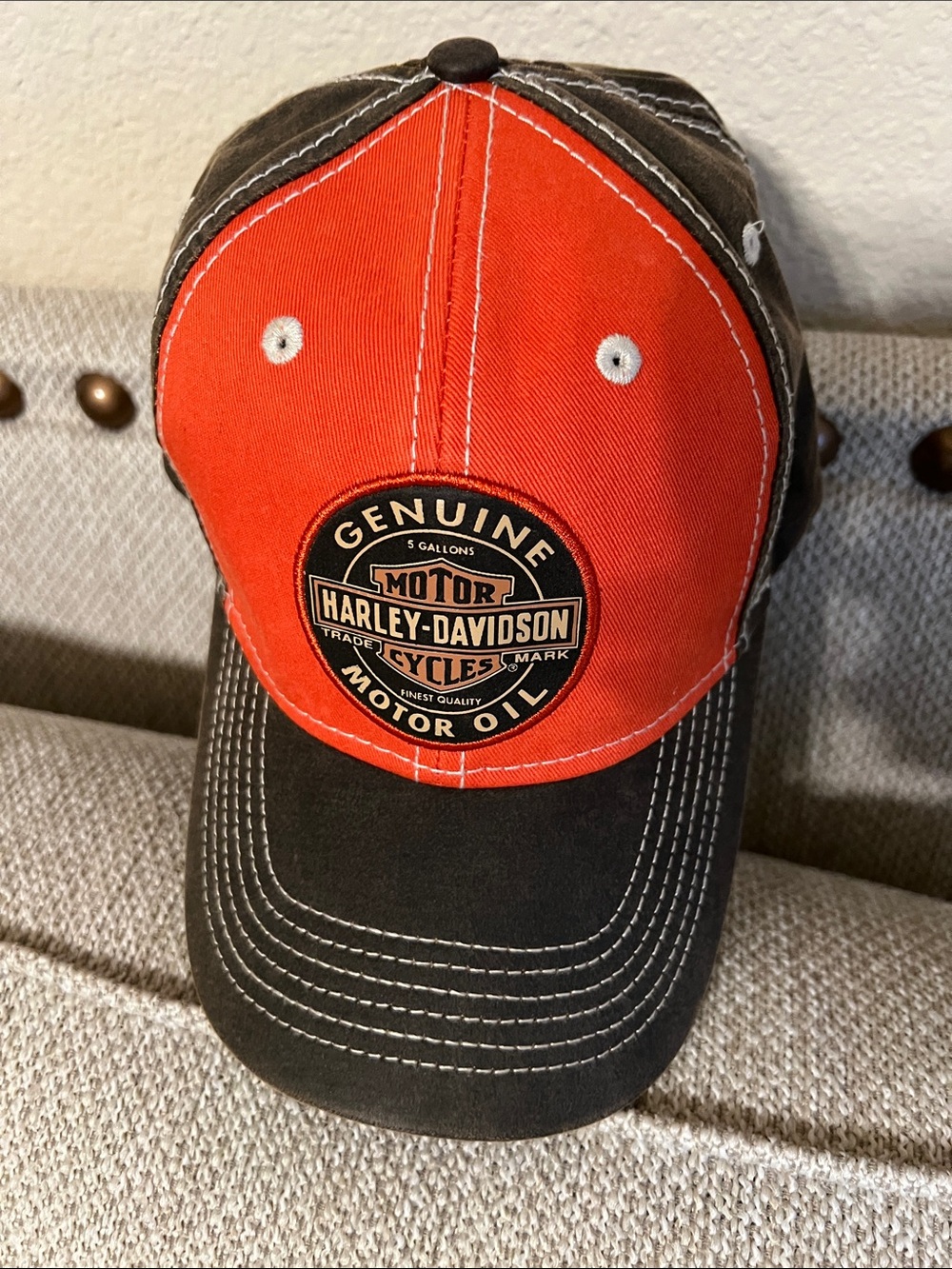 Harley-Davidson Red and Black Genuine Motor Oil Patch Cap